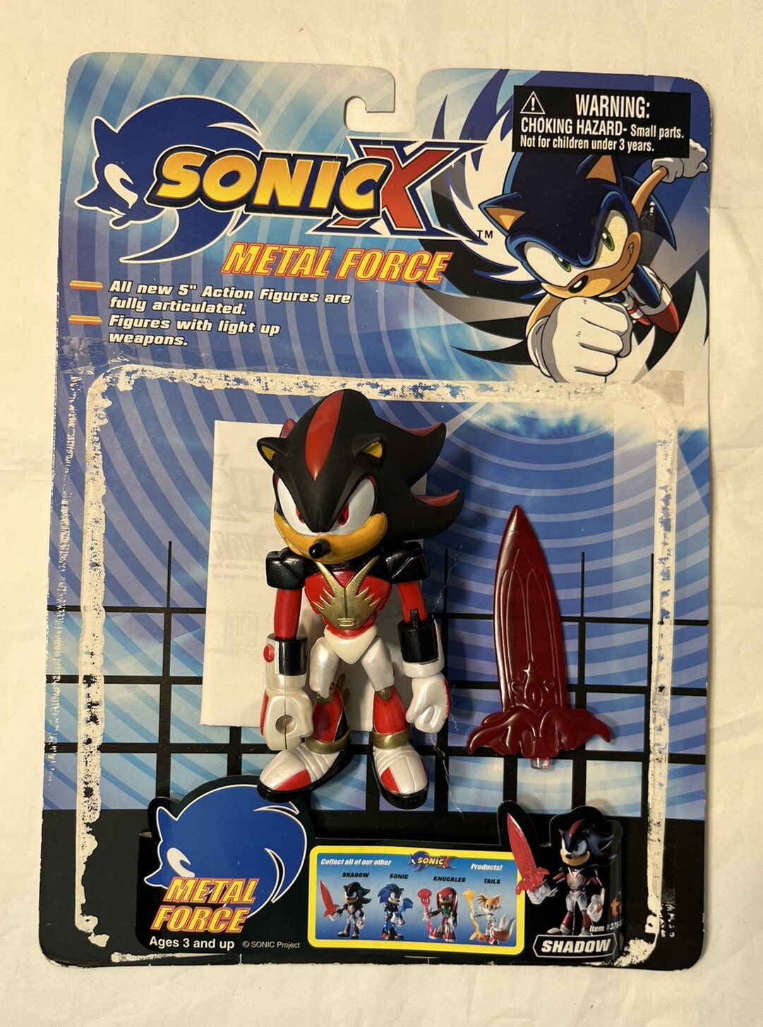 Vintage Sonic X Toy Island Metal Force Shadow Action Figure 2005 complete workin