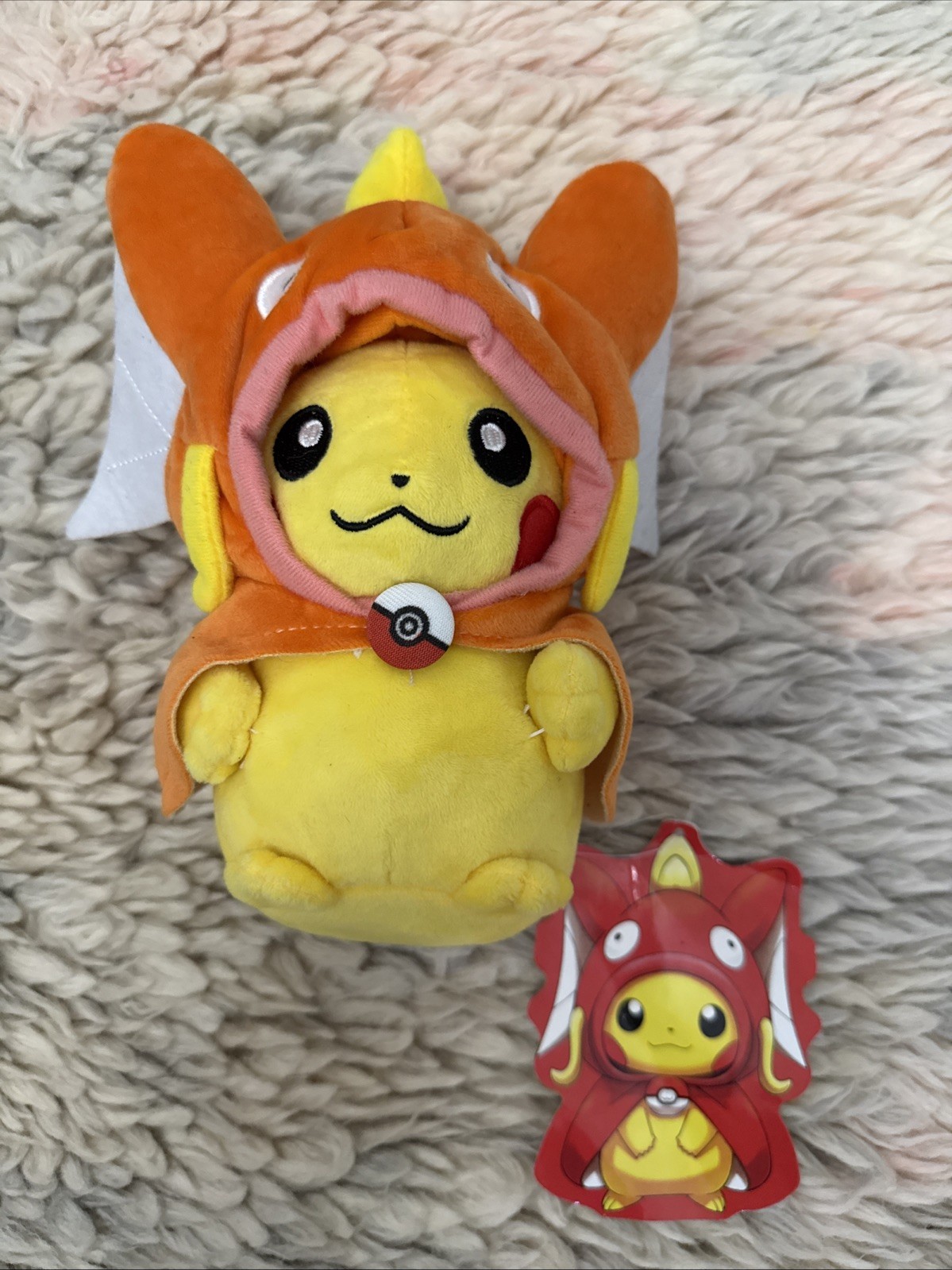 2015 Pokemon Center Plush Hiroshima Japan Pikachu Magikarp Poncho Rare Authentic