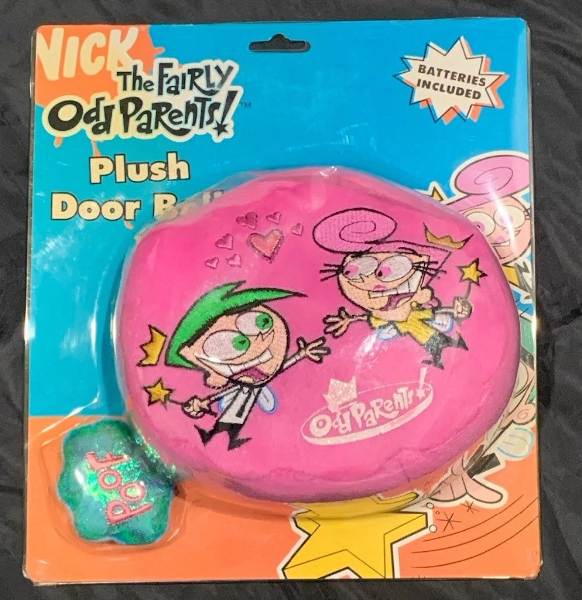 Vintage 2003 Nickelodeon the Fairly Odd Parents Cosmo/Wanda Plush Door Bell NEW
