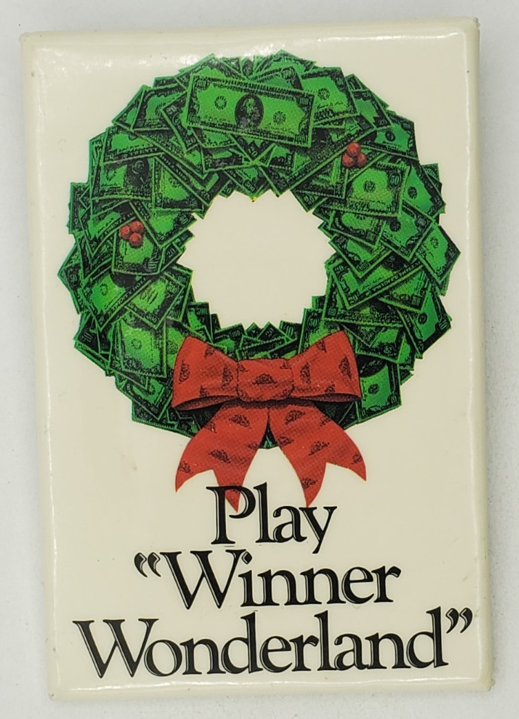 Michigan State Lottery Game Play Winner Wonderland Rectangular Pinback Button