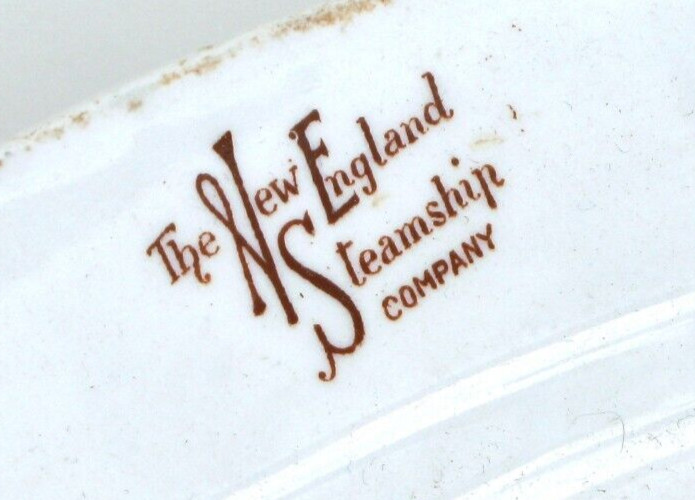 RARE PRISCILLA STEAMER PLATE DISH NEW ENGLAND STEAMSHIP COMPANY NARRAGANSETT 
