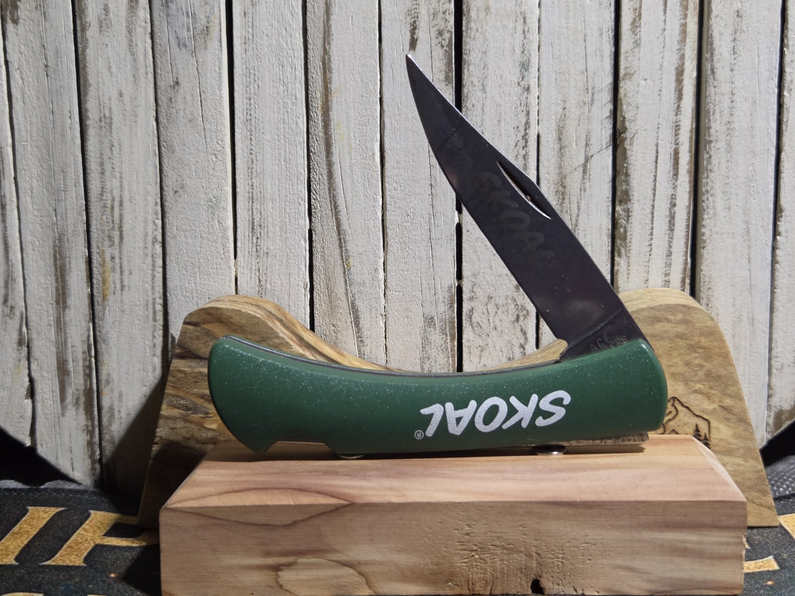 Vintage Skoal Advertising Knife Ace Stainless Lockback Folding Pocket Knife