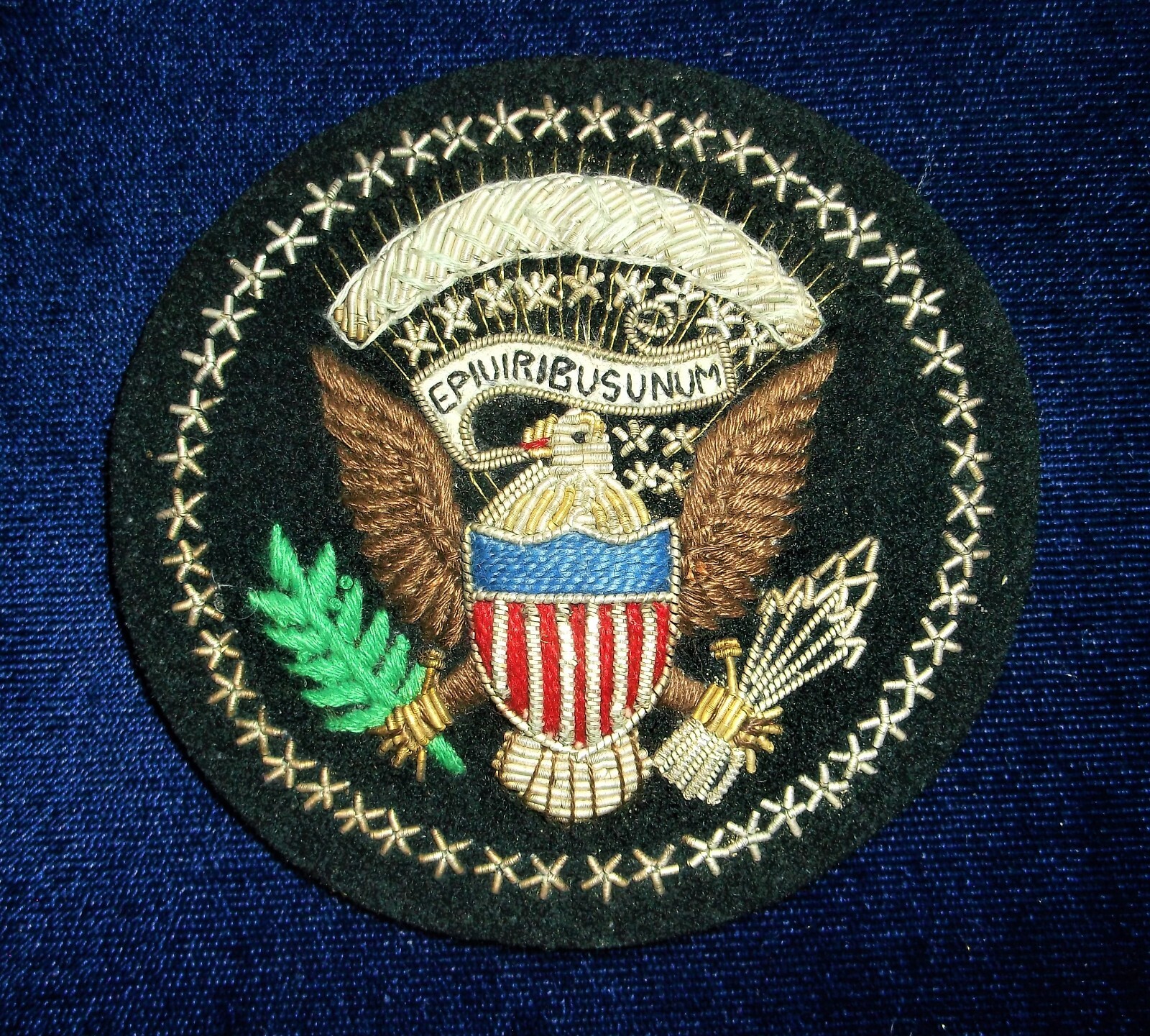 GEMSCO NOS WIRE BULLION PATCH - US PRESIDENTIAL SEAL USA - 1978 MINT