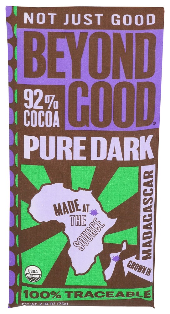 Beyond Good Choc Bar Cocoa 92 Percent 2.64 Oz Pack Of 12