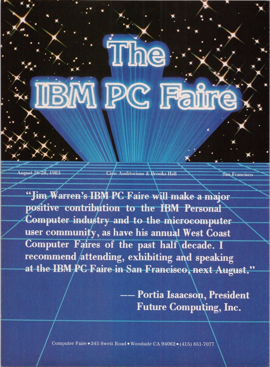 IBM PC Faire 1983 Vintage Print Ad San Francisco Computer Event