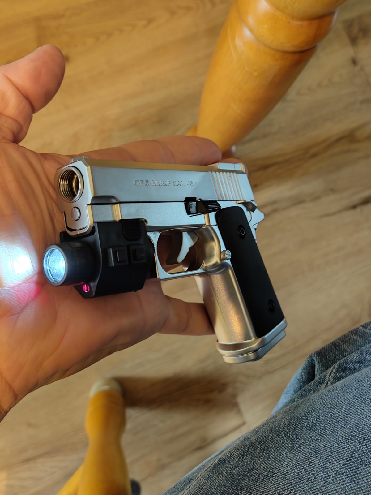 OPS M.R.P. 45 Cal Luxury Pistol Gun Shape Jet Torch Lighter w/Case & Attachments