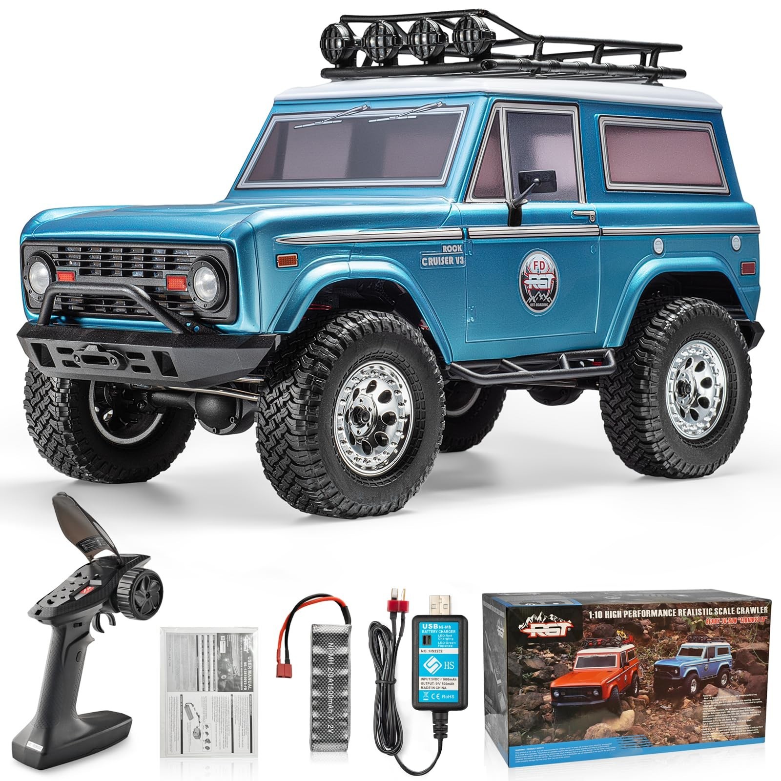 RGT RC Crawler 1:10 4wd Off Road Truck Rock Cruiser RC-4 Remote Control Car 4...