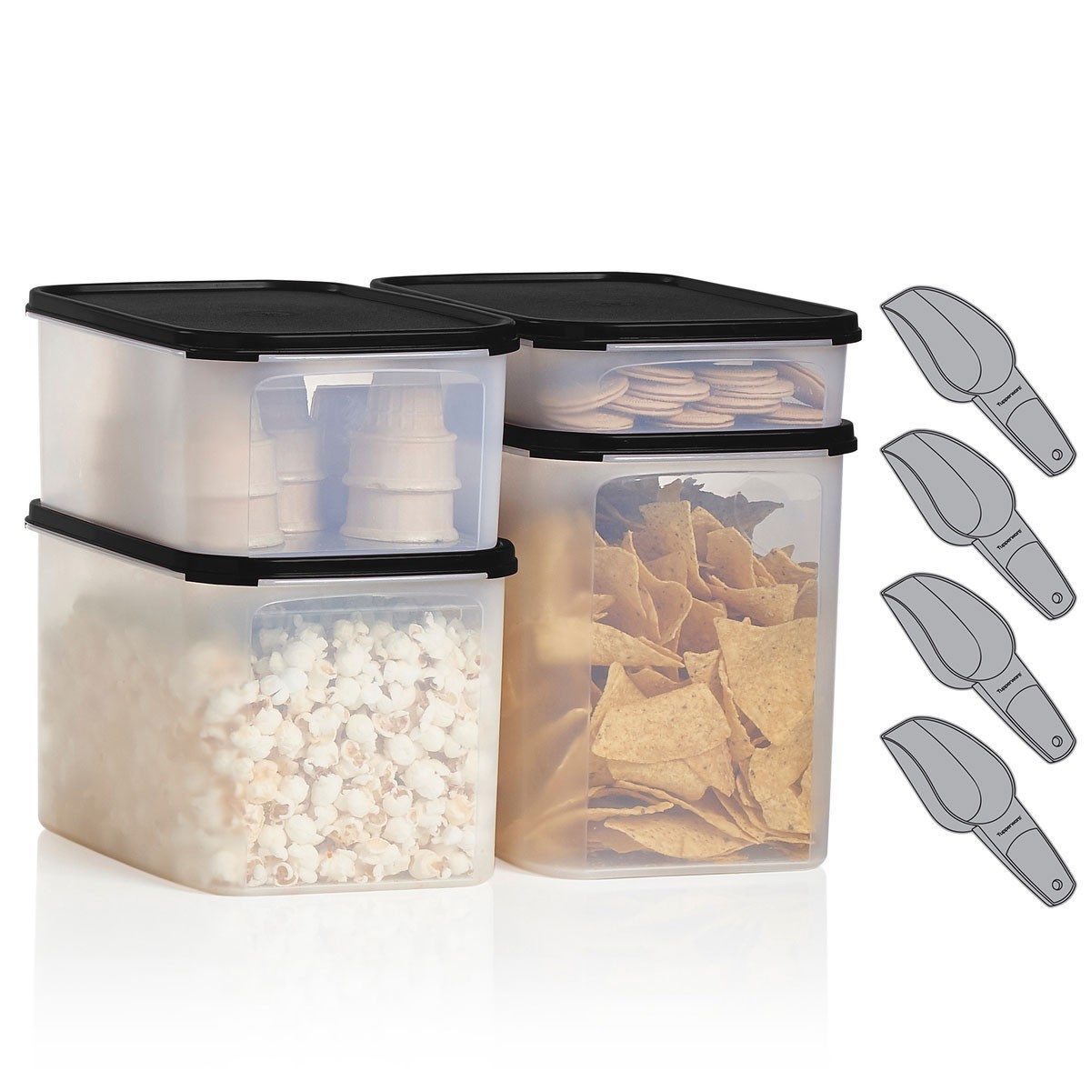 Tupperware Modular Mates MATE Rectangle SET OF 12 ANY lid color GET 4 SCOOPS NEW