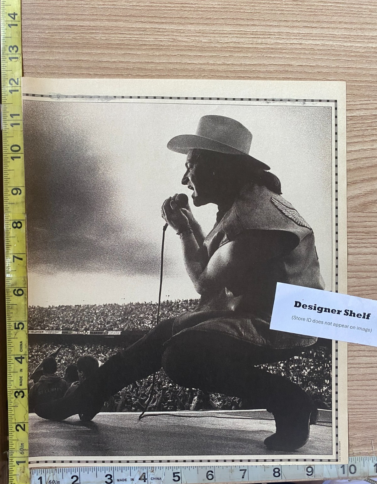 Bono U2 Band On Stage Singing Concert 1989 Magazine Photograph