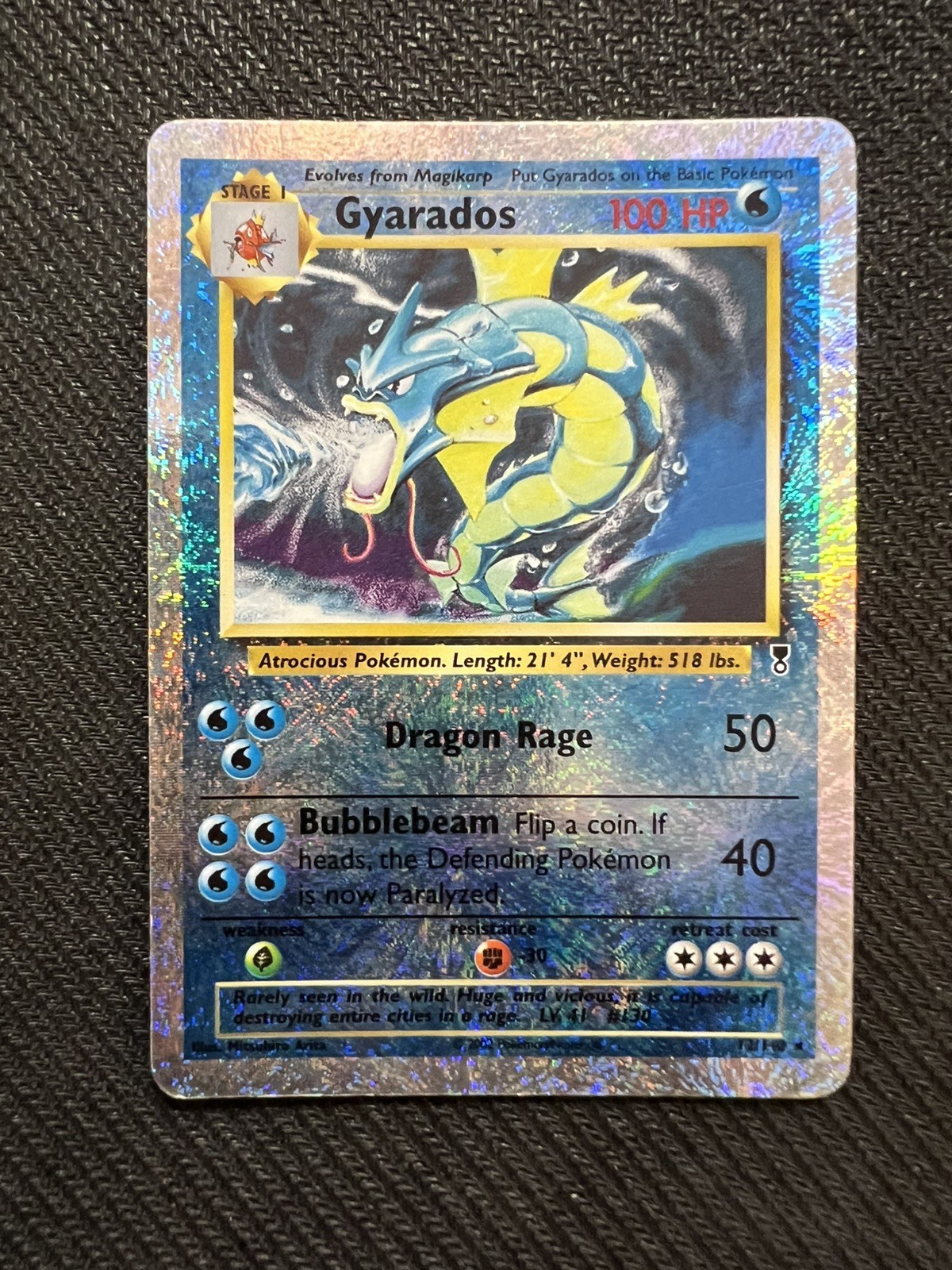 2002 POKEMON CARD LEGENDARY COLLECTION #12 GYARADOS-REVERSE FOIL HOLO NM