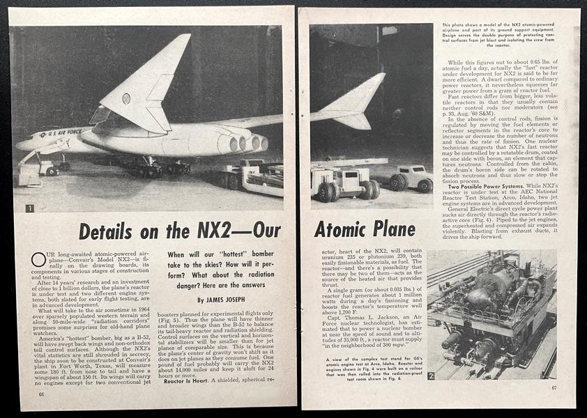 Convair NX2 prototype bomber 1961 article “Details on the NX2~Our Atomic Plane\