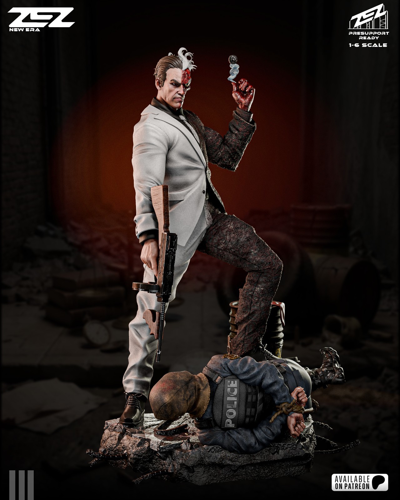 1:6 Two-Face Batman Inspired UNPAINTED High Quality Resin Garage Kit