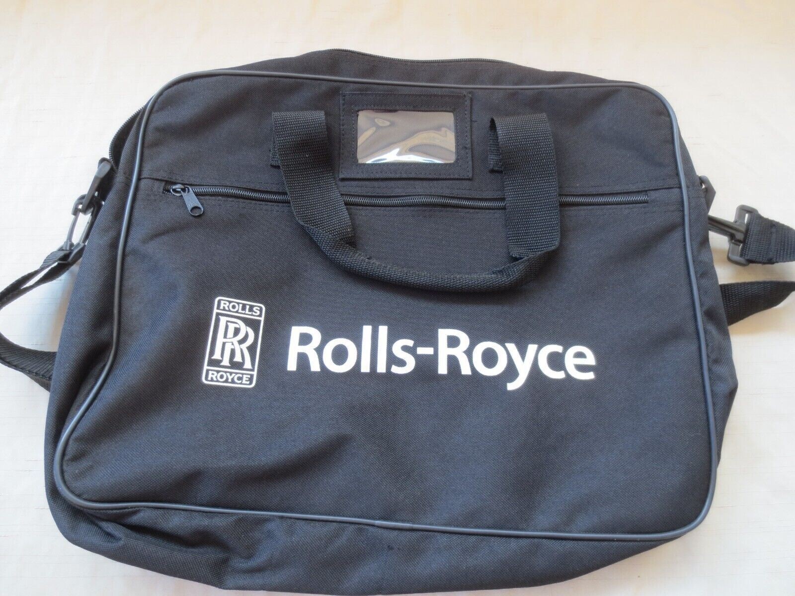 Rolls-Royce Dallas TX Helicopter Heli-Expo 2002 Black Shoulder Messenger Bag EUC