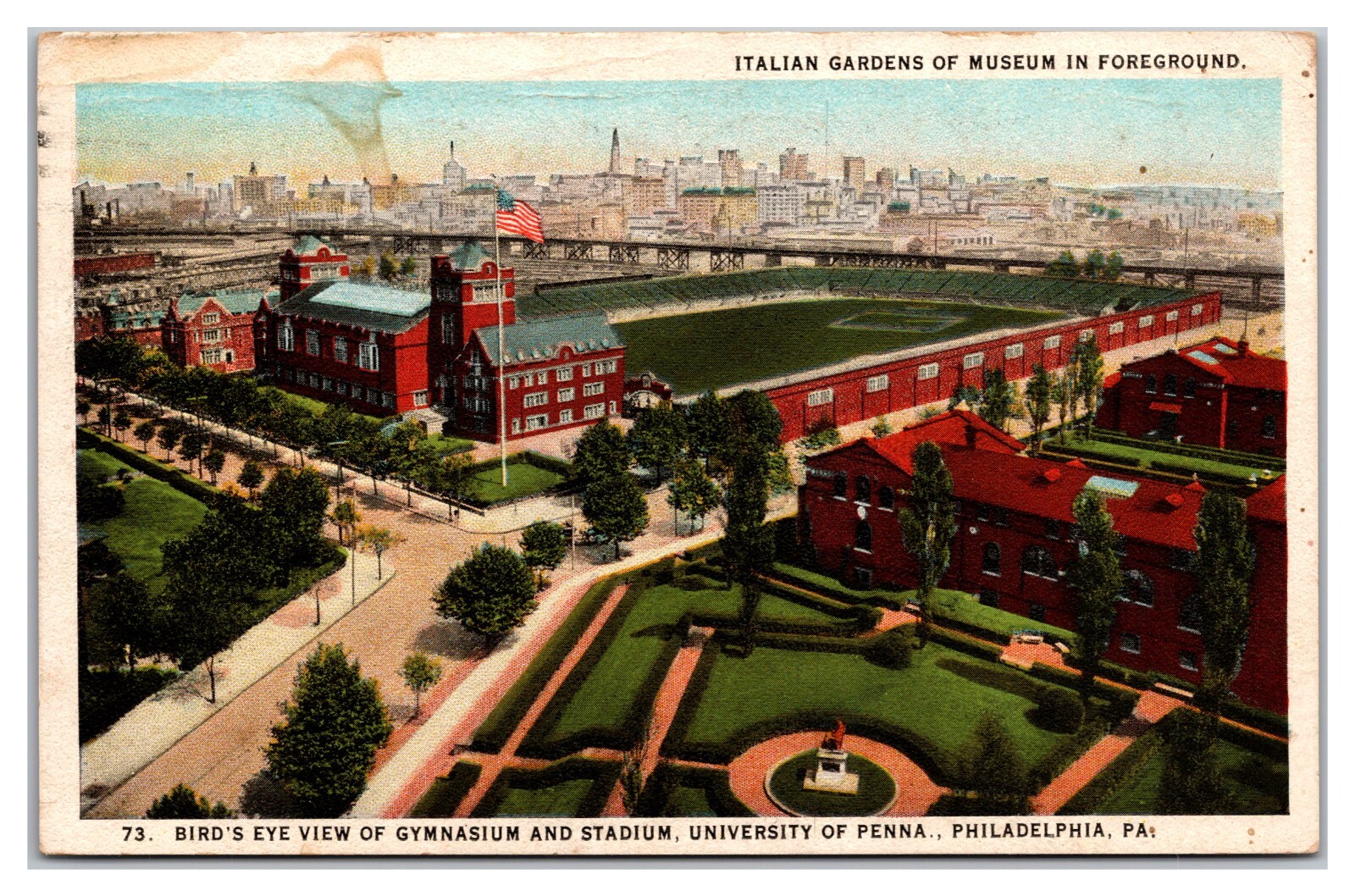 Bird's Eye View Of Gymnasium & Stadium University Of Penna Philadephia PA