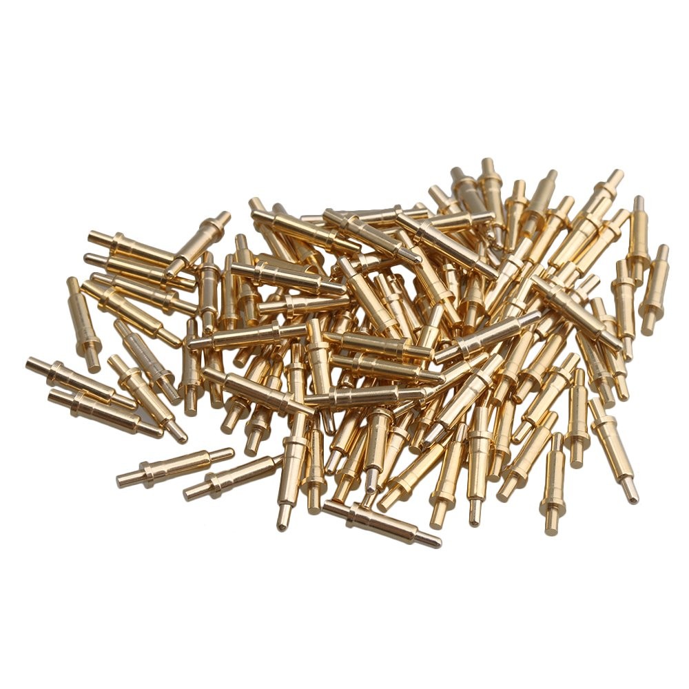 100Piece Gold Plated Spring Loaded Probe Thimble Pogo Pin 2mm Pin