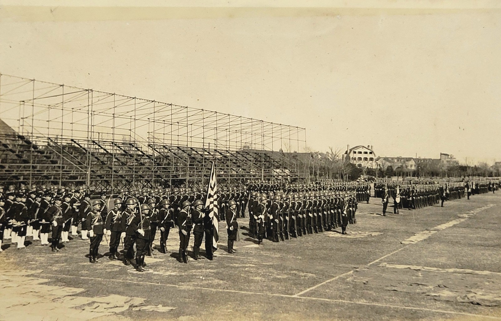Japanese Navy Infantry SNLF Hongkou Park Shanghai Review Photo c1936 Naval