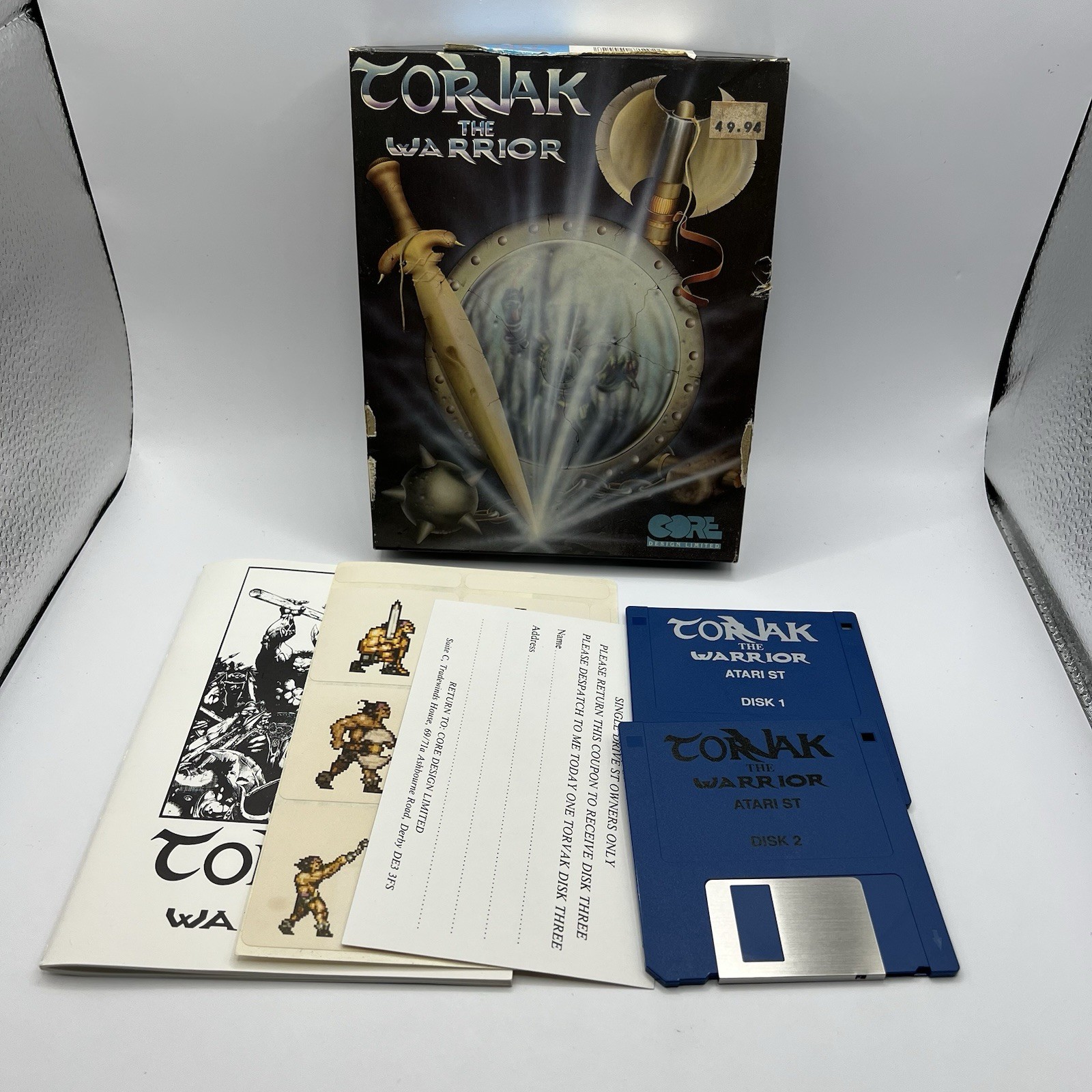 Torvak the Warrior Atari ST Complete Tested Core Design Limited PAL w/ Stickers