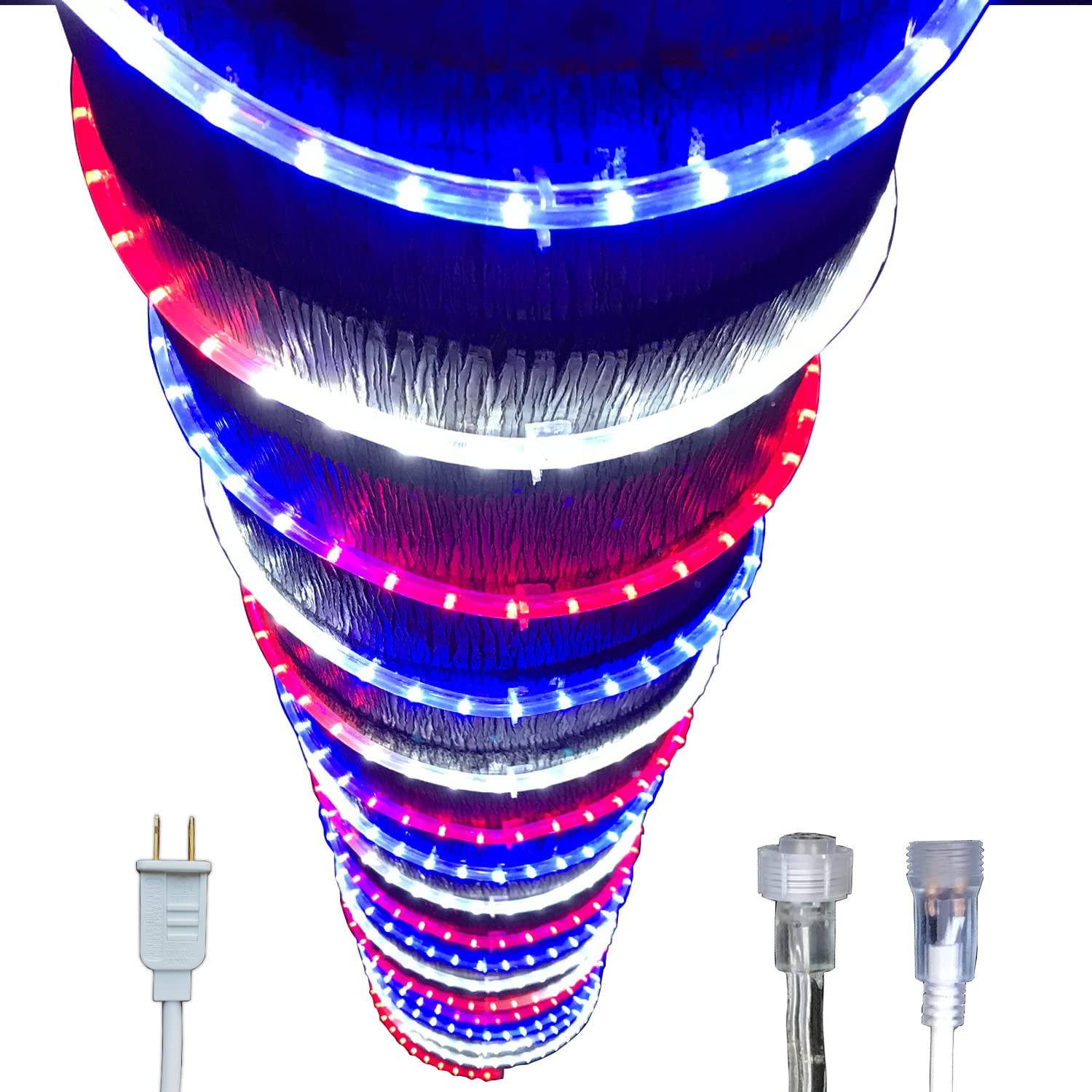 Russell Decor 80Ft Patriotic Rope Lights For Patriotic 4Th Of July Memorial Day