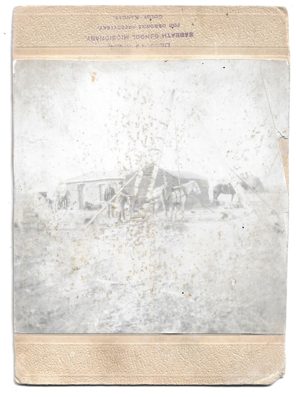 Colby Kansas Sod House Antique Mounted Photo Double Sided