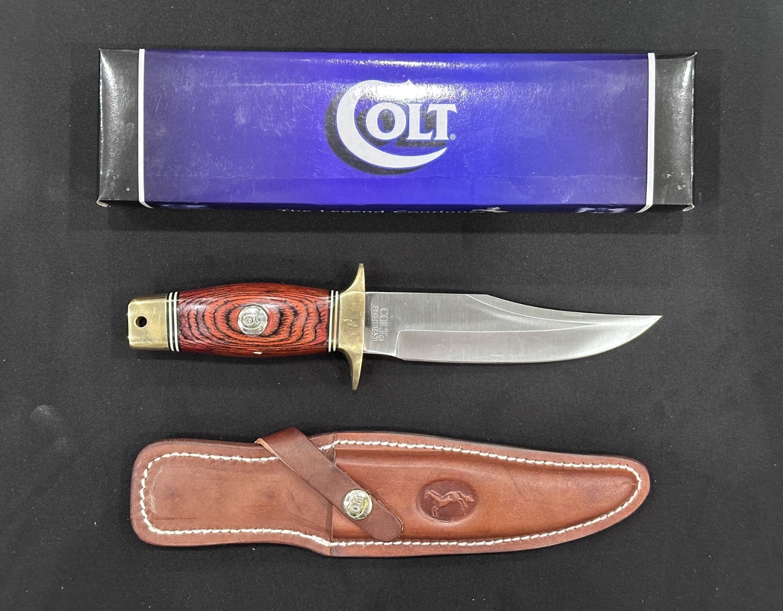 Colt Model CT816 Fixed Blade Knife New in Box With Leather Sheath