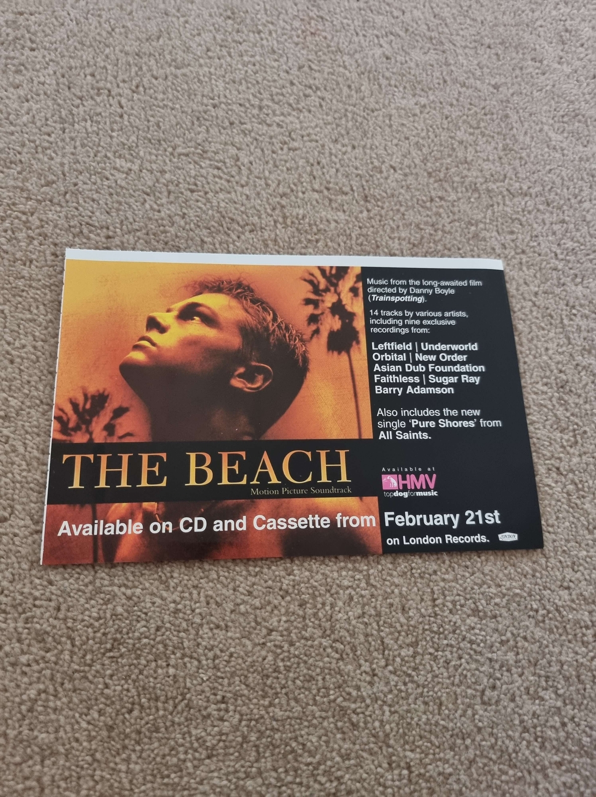 TNEWM115 ADVERT 5X8 THE BEACH - MOTION PICTURE SOUNDTRACK