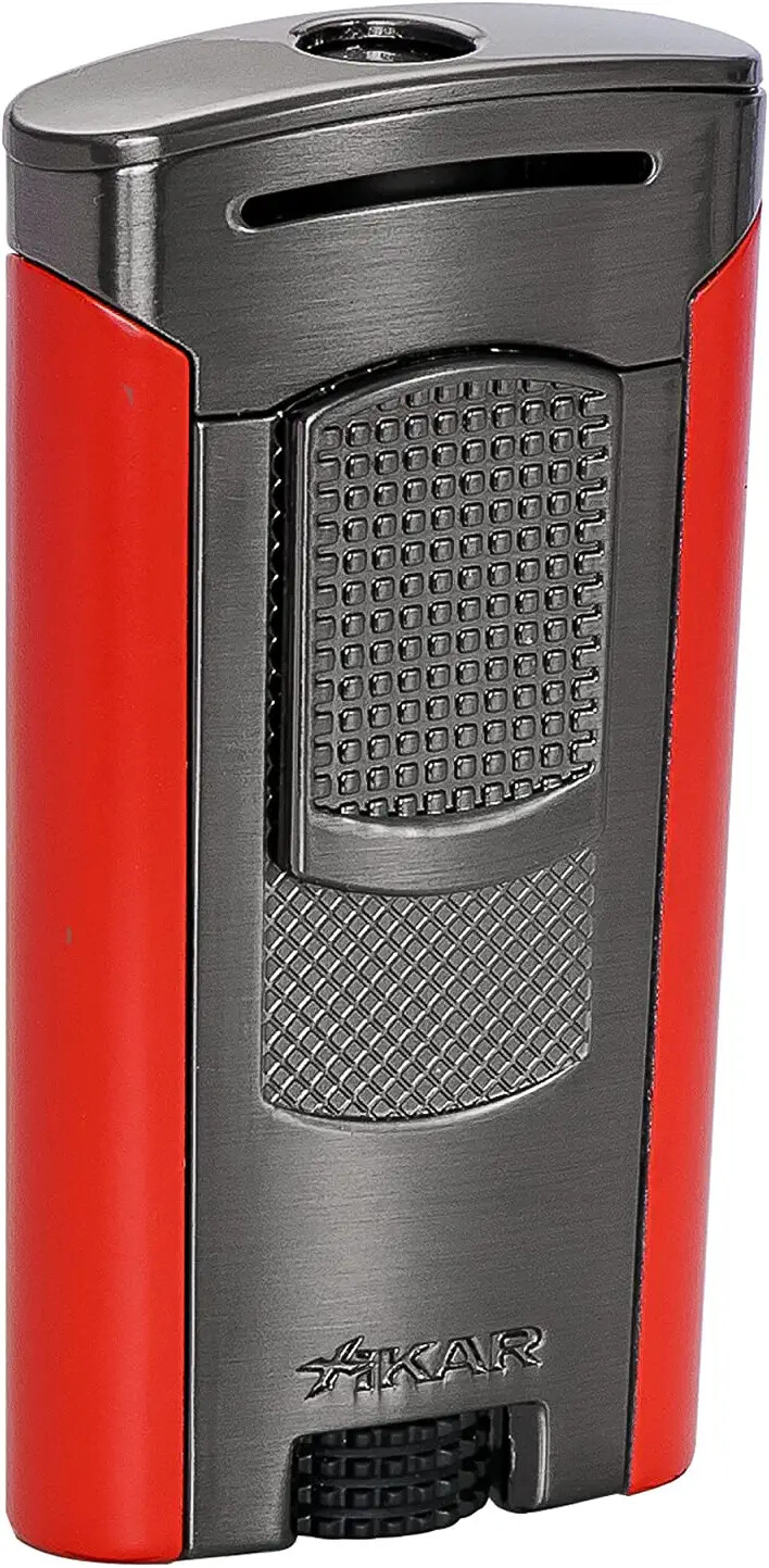 Xikar Astral Single Jet Flame Wind Resistant High Altitude Tested, Gunmetal Red