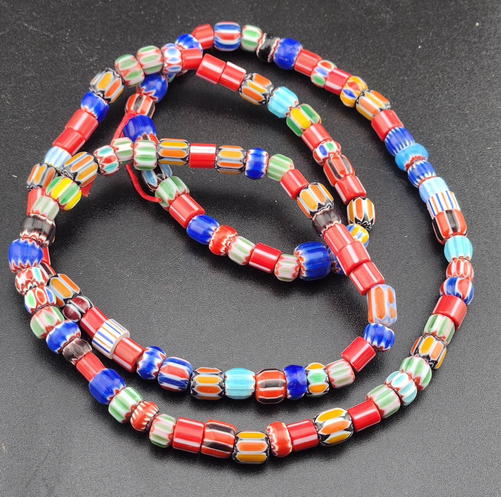 Vintage venetian Chevron Beads 6mm
