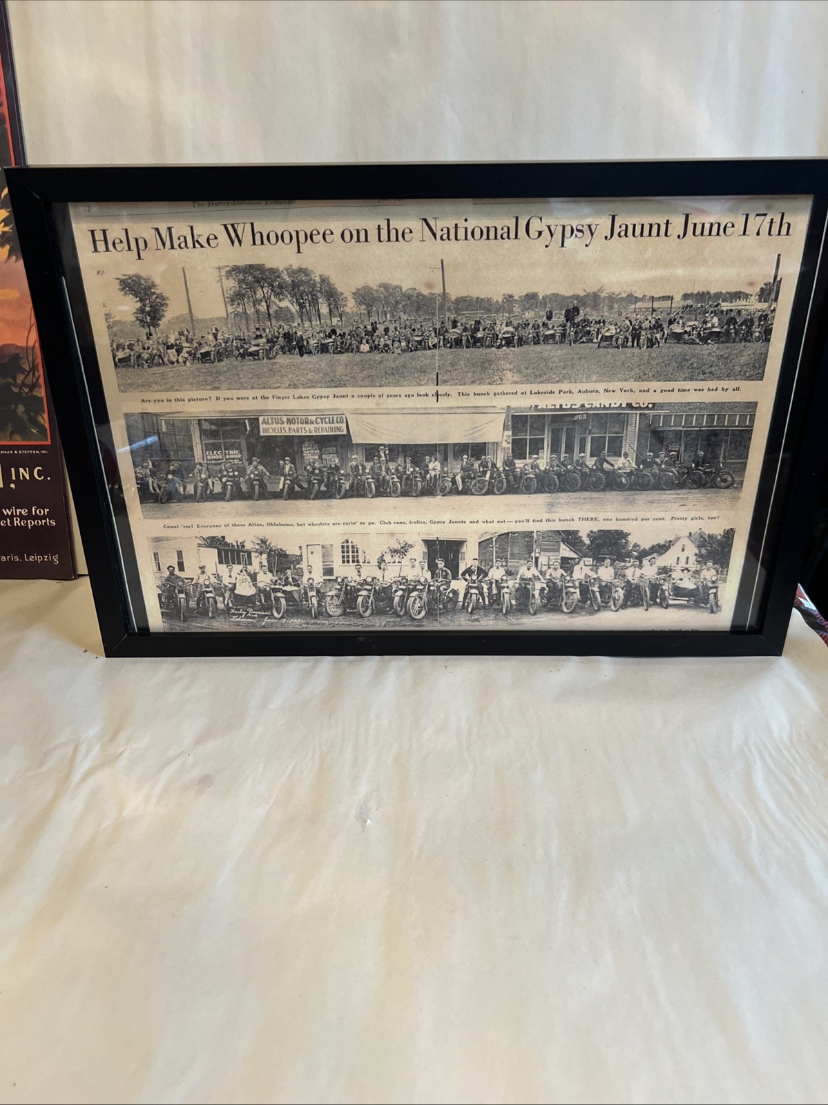 National Gypsy Jaunt Framed Print of 1928 Harley Davidson Whoopee On The Jaunt