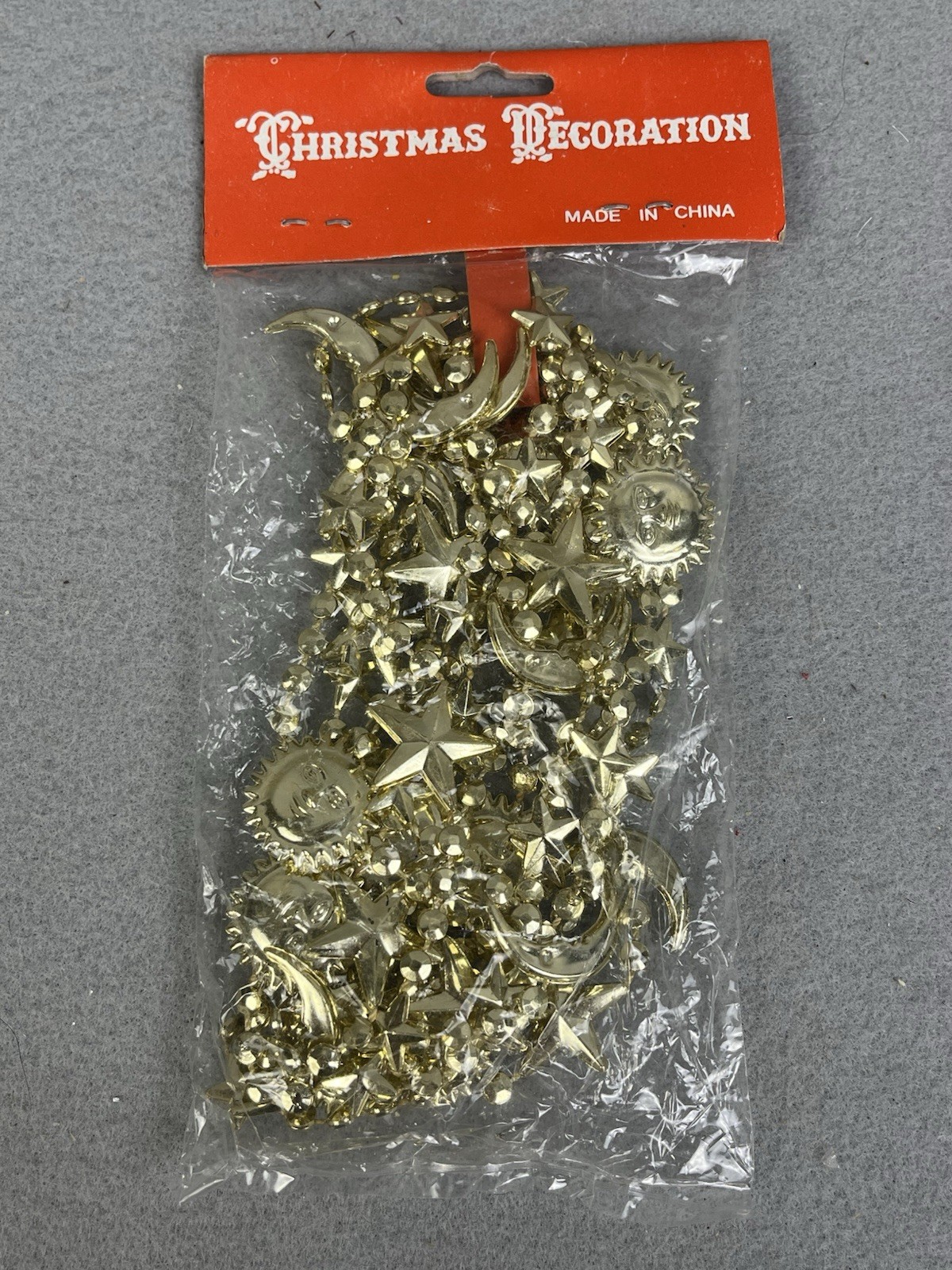 Vintage Celestial Sun Moon Stars Plastic Garland Anthropomorphic 3yds