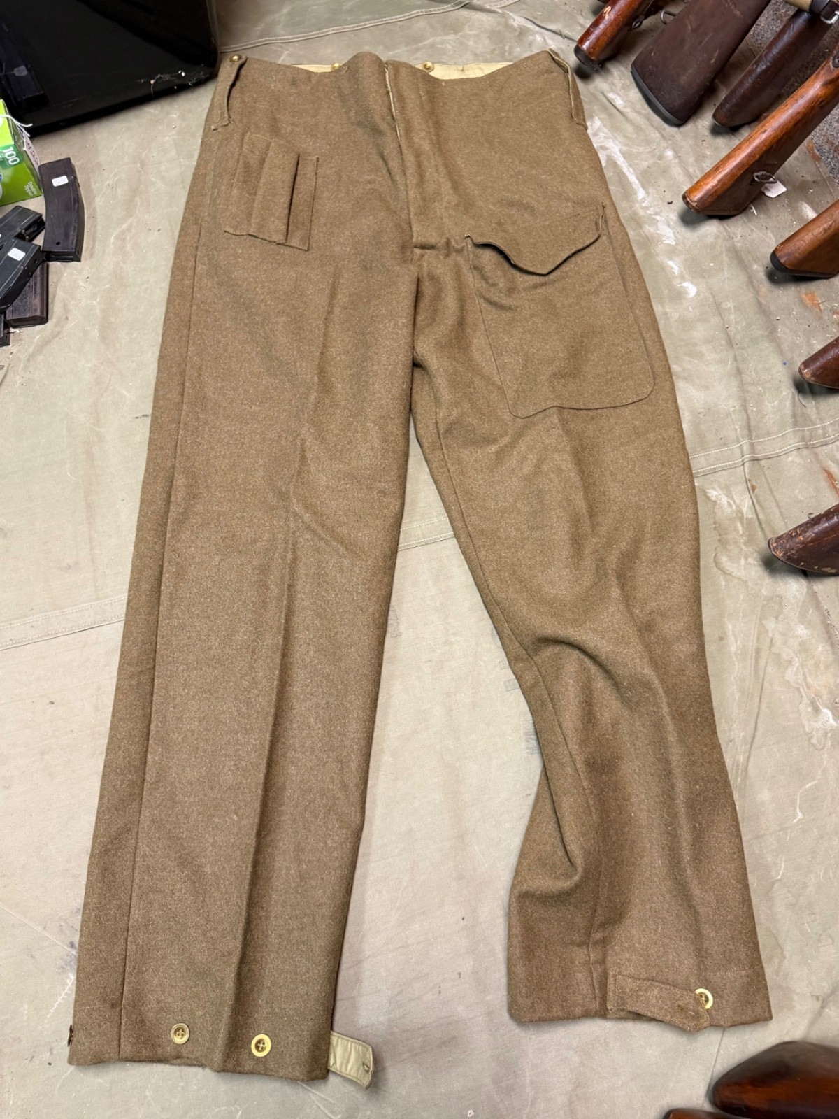 WWII BRITISH ARMY P1940 P40 WOOL BATTLEDRESS FIELD TROUSERS-SIZE 2XLARGE