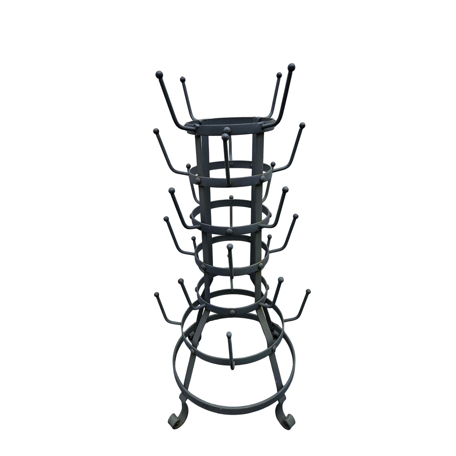 Old French Gray Metal Bottle Drying Rack 6lb 25