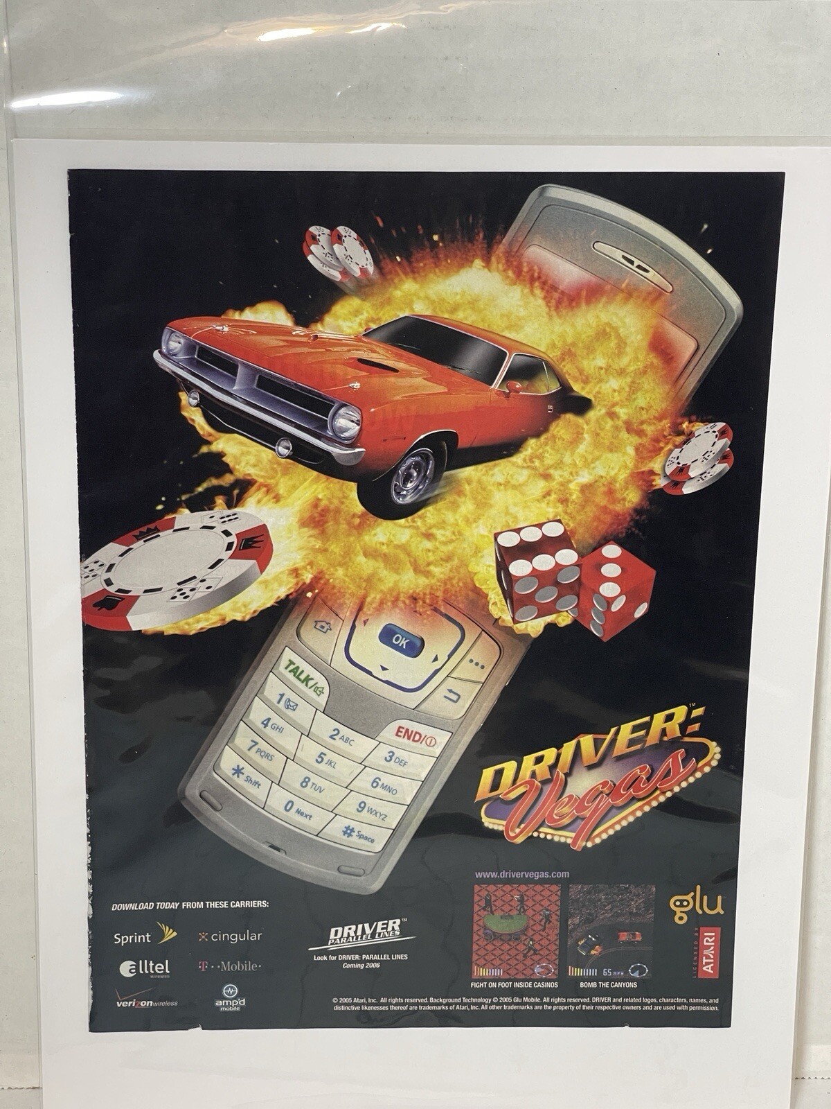 Driver Vegas Mobile Phone video game print ad wall art Ephemera