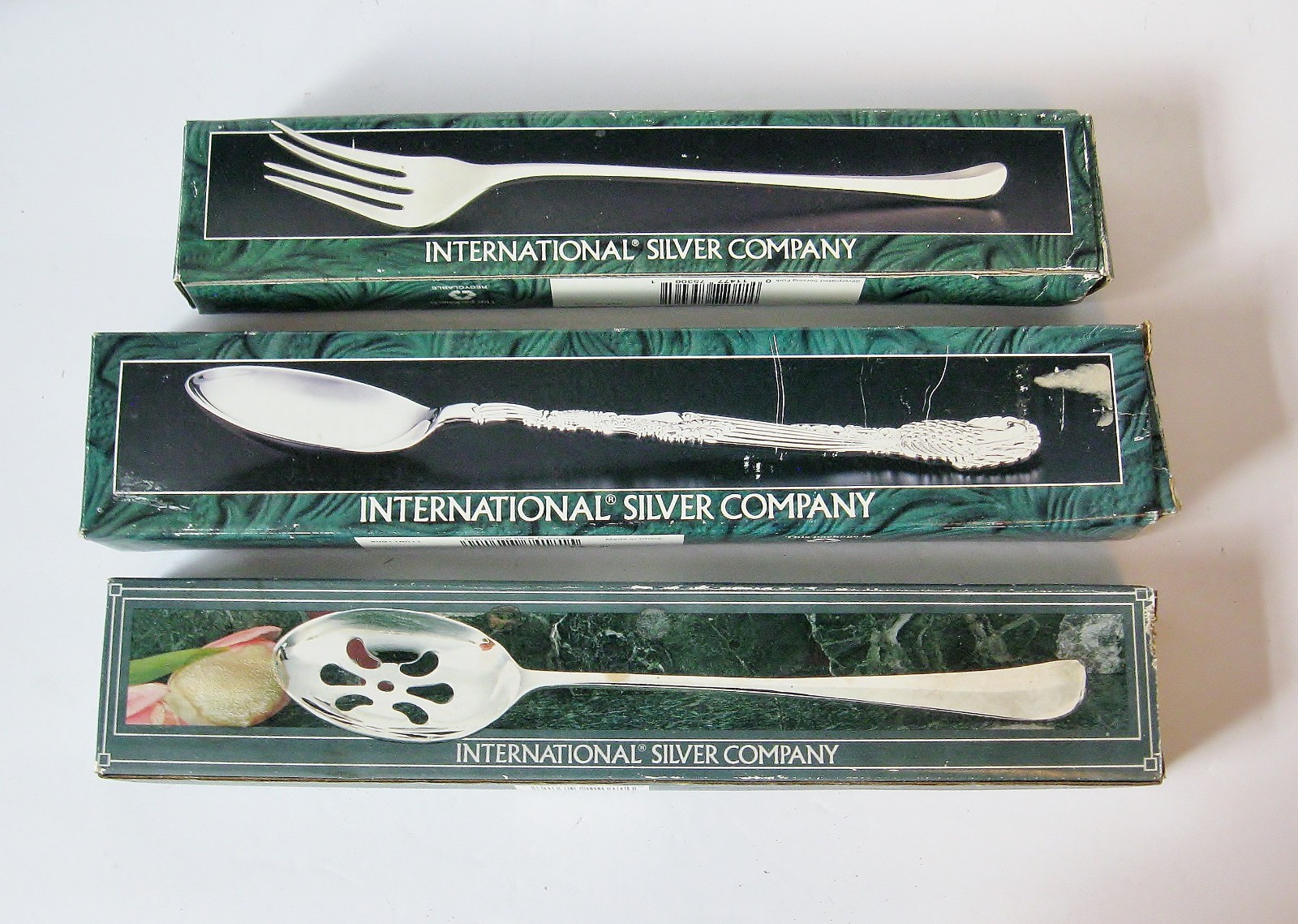 Vintage International Silver Co. Silverplated Hostess Serving Set Large 3-Pc