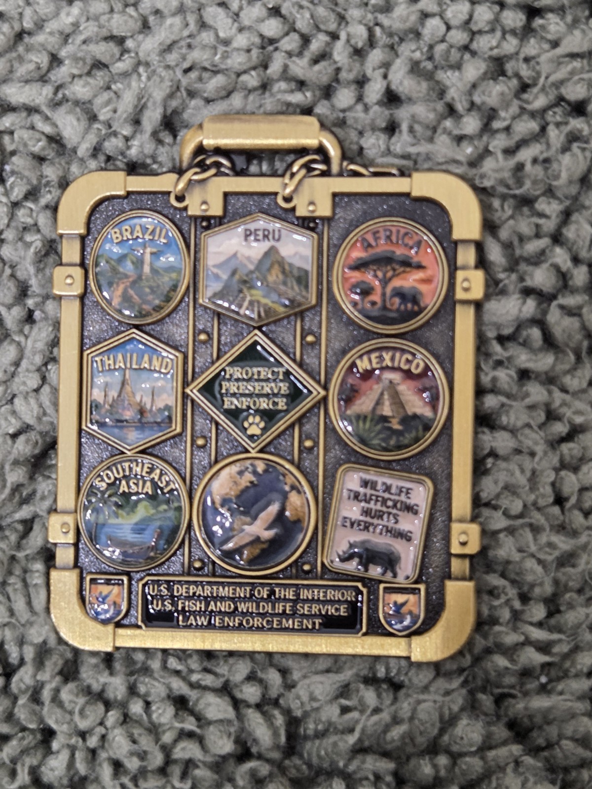 BIG US Dept Of Interior FWS Fish & Wildlife Service Special Agent Challenge Coin