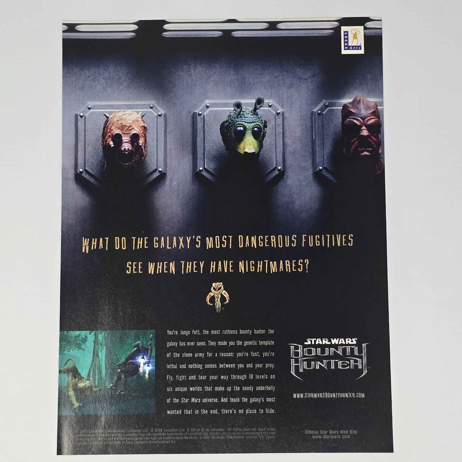 Star Wars Bounty Hunter PS2 GameCube Trophies Print Ad/Poster Promo Art