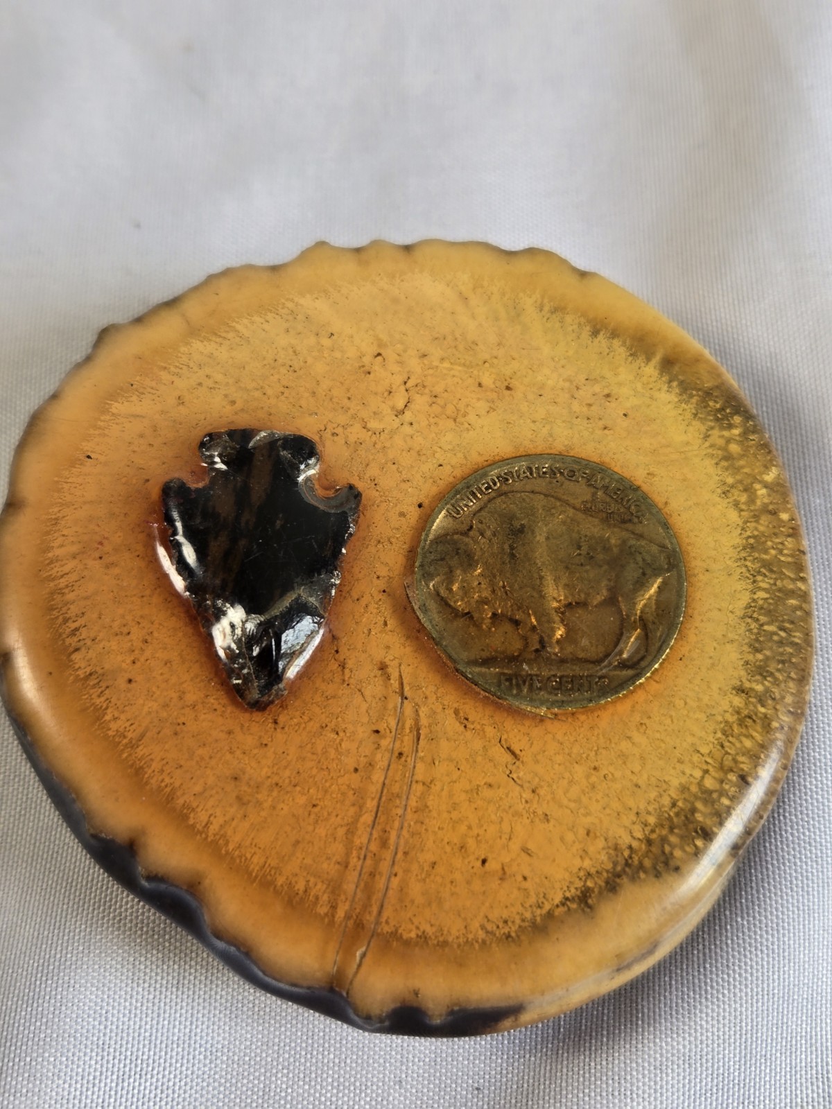 Vtg Handmade Buffalo Nickle Arrowhead Belt Buckle Unique Rare