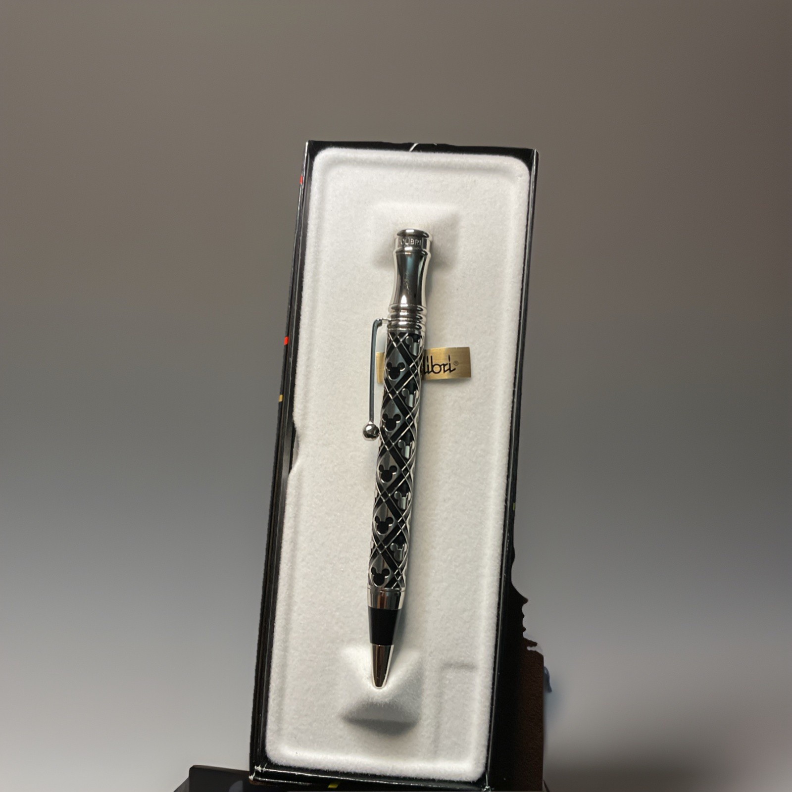 Vintage Colibri Walt Disney Mickey Mouse Ballpoint Pen, Black & Silver Pen