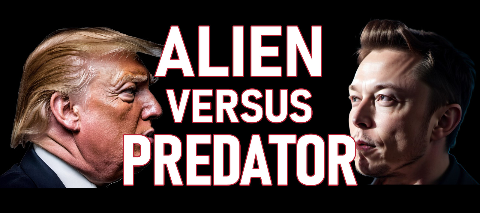 Alien v Predator Sticker 4x9 Funny Anti Donald Trump Anti Elon Musk Feud War