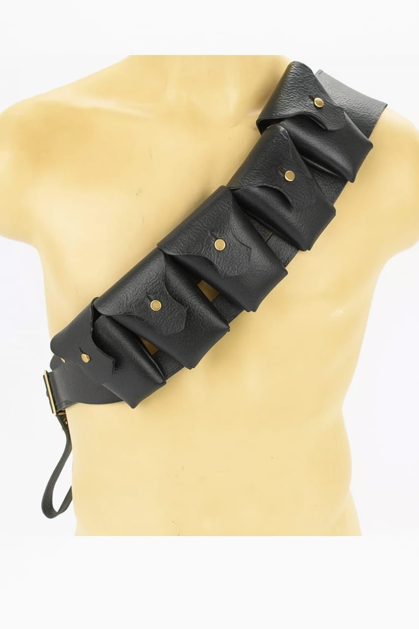 British P-1903 Leather Five-Pocket Bandolier Pattern 1903 WW1-WW2 Reproduction.