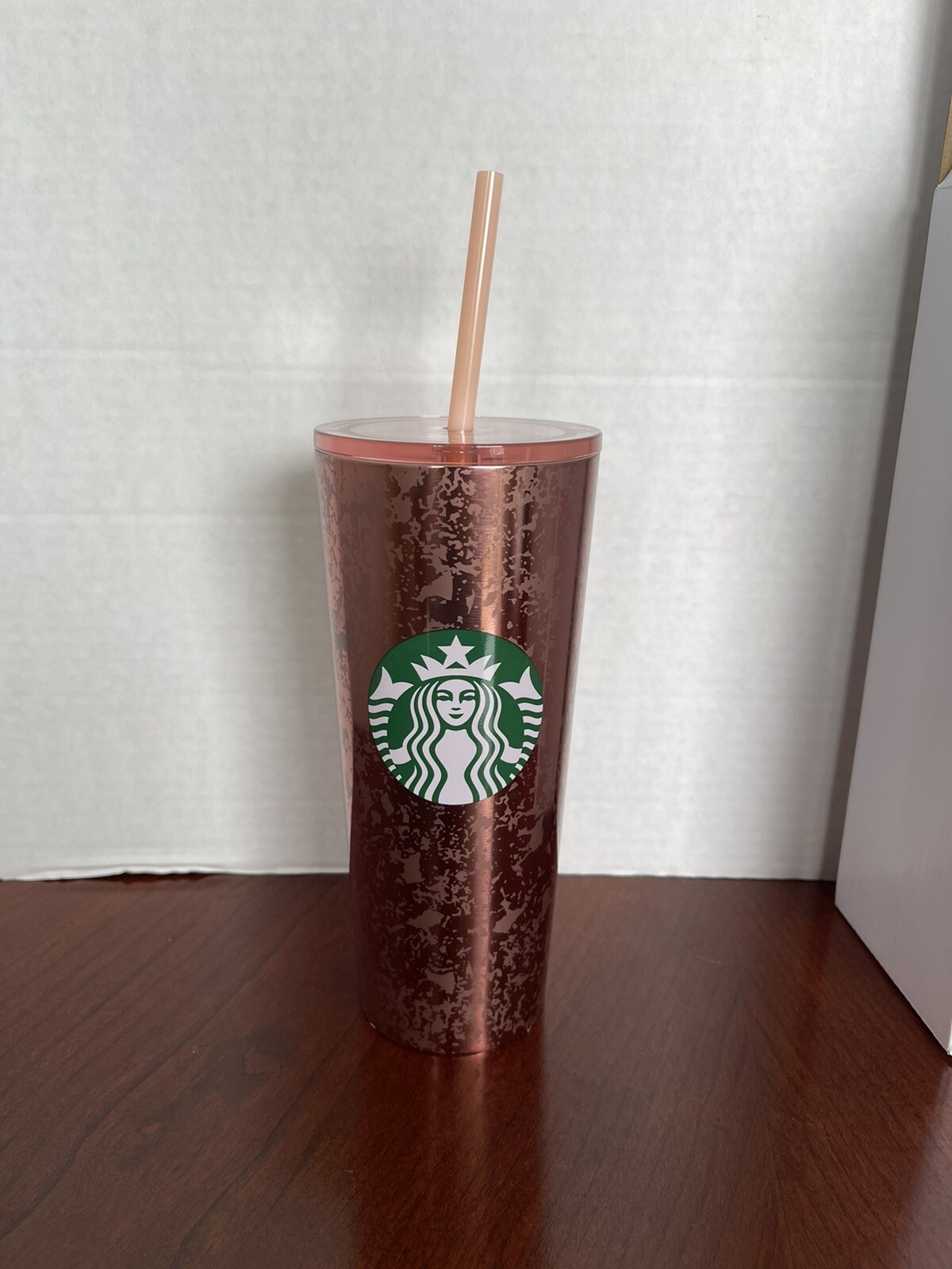 Starbucks 2019 Pink Rose Gold Marbled Speckled Stainless Steel 16oz Tumbler
