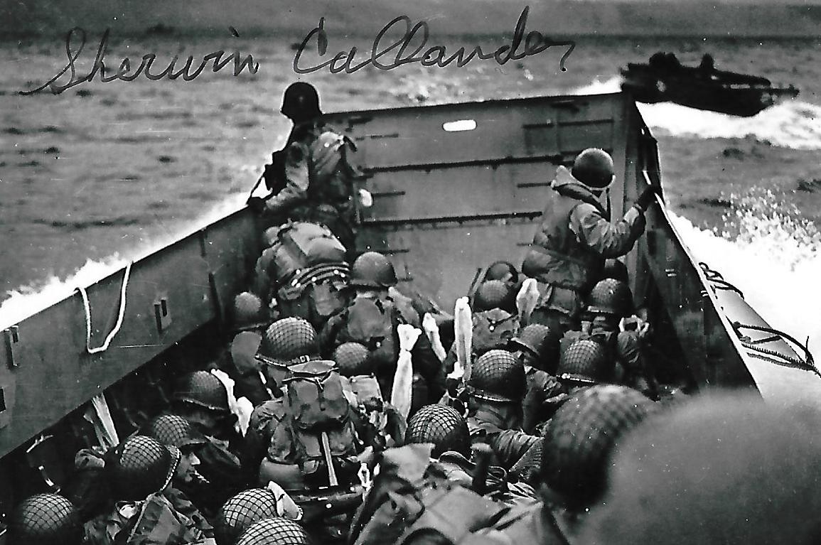Sherwin Callander autographed 4x6 photo WW II D-Day European Theater COA LOOK
