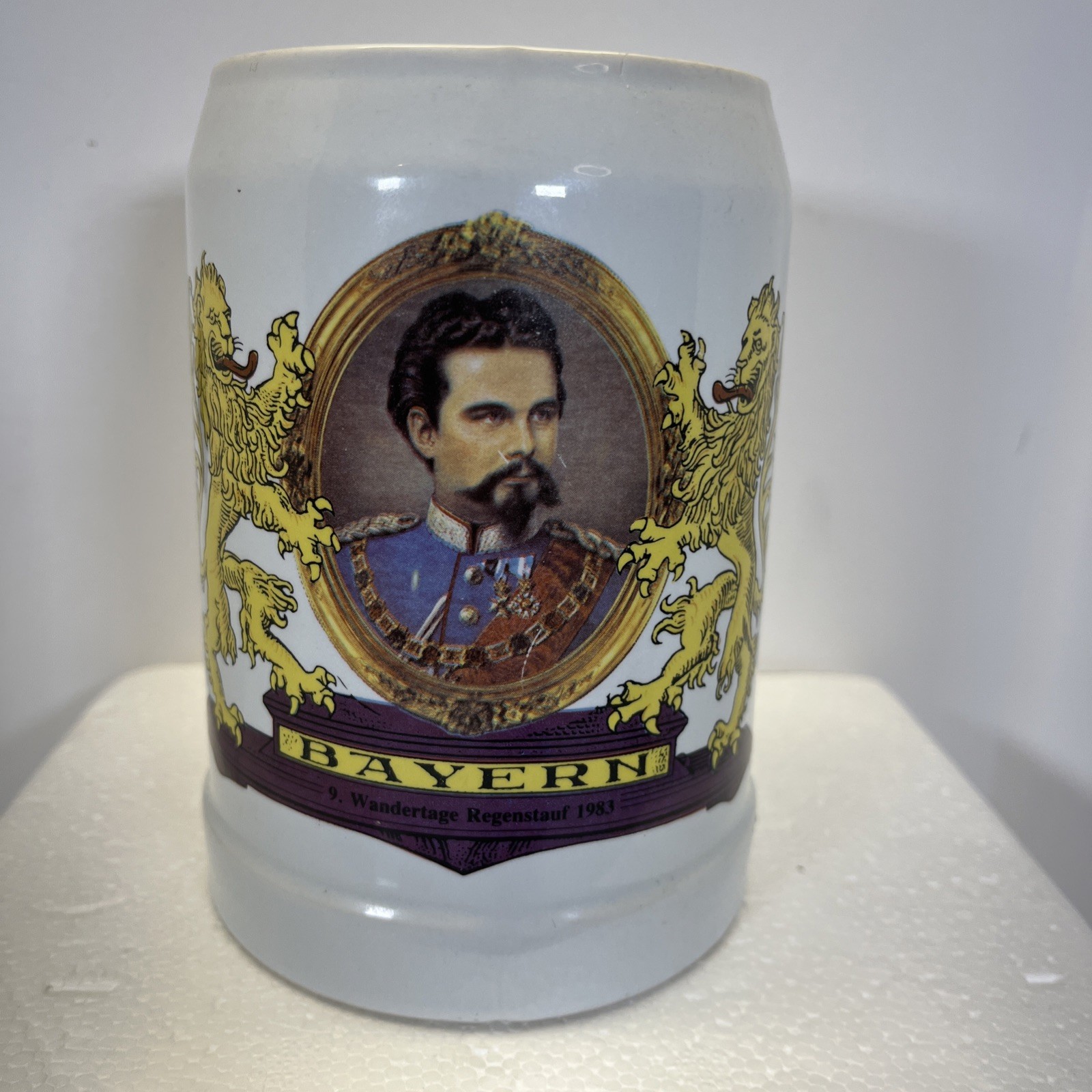 Vintage German Beer Stein King Ludwig II Bavarian Castles 0.5L Wandertage 1983