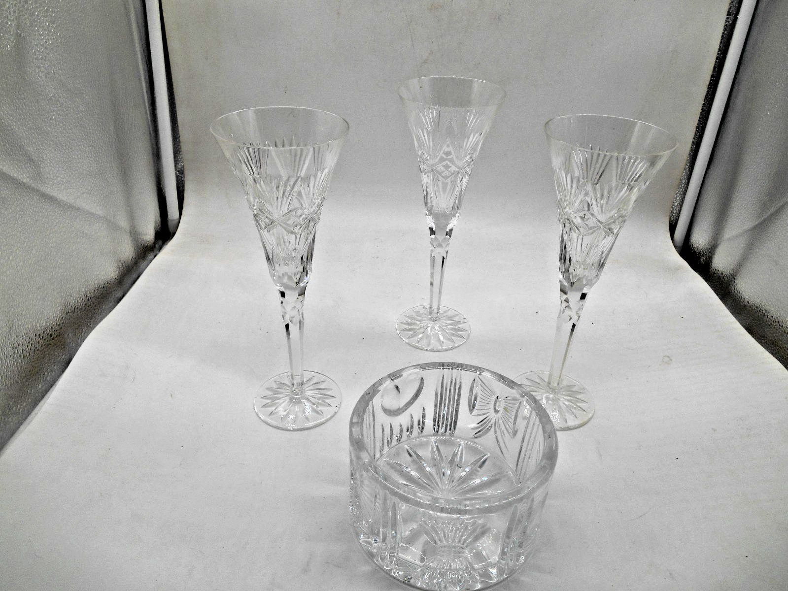 Gorgeous Waterford Champagne Coaster w/ Gresham 6 oz. Champagne Flutes
