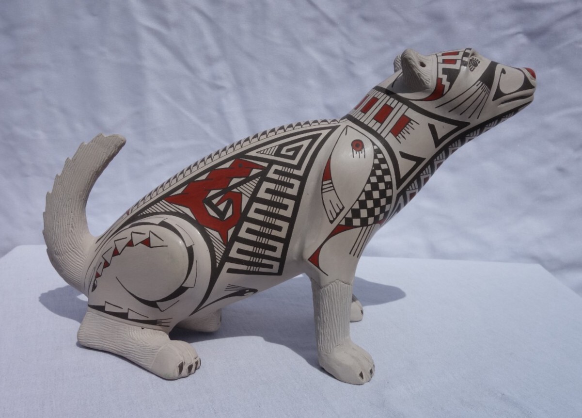 TOMAS QUINTANA MATA ORTIZ MEXICAN POTTERY DOG EUC VINTAGE EFFIGY
