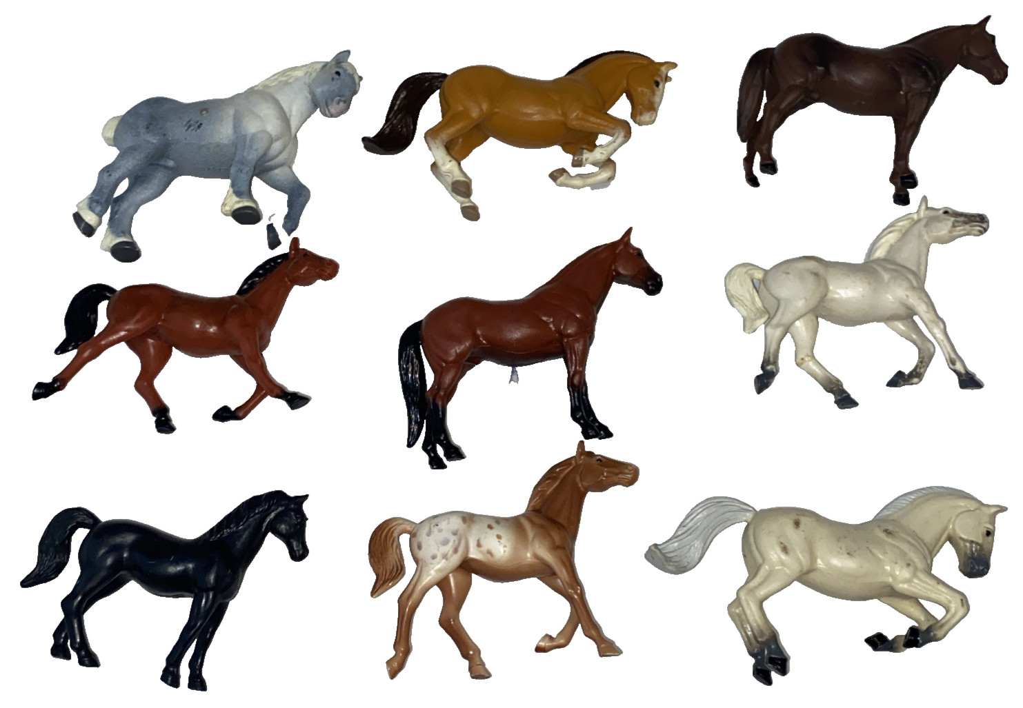 ERTL Collectible Toy Horses - Mixed Breeds - Lot Of 9