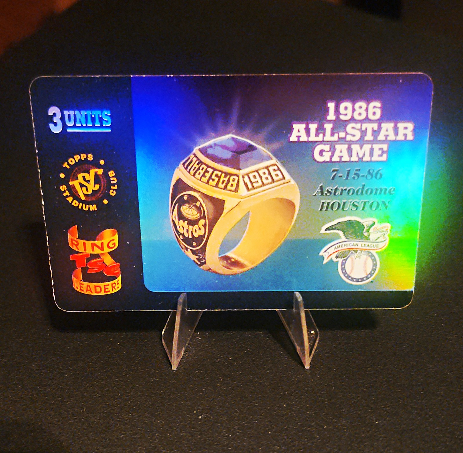 Topps Stadium Club Ring Leaders Silver 1986 All-Star Game MLB Plastic Card