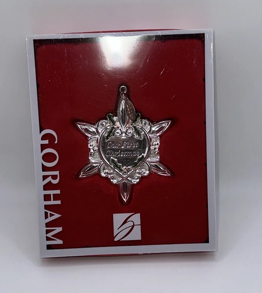Gorham Silver-Plated 2008 Our First Christmas Heart Ornament NEW IN BOX 