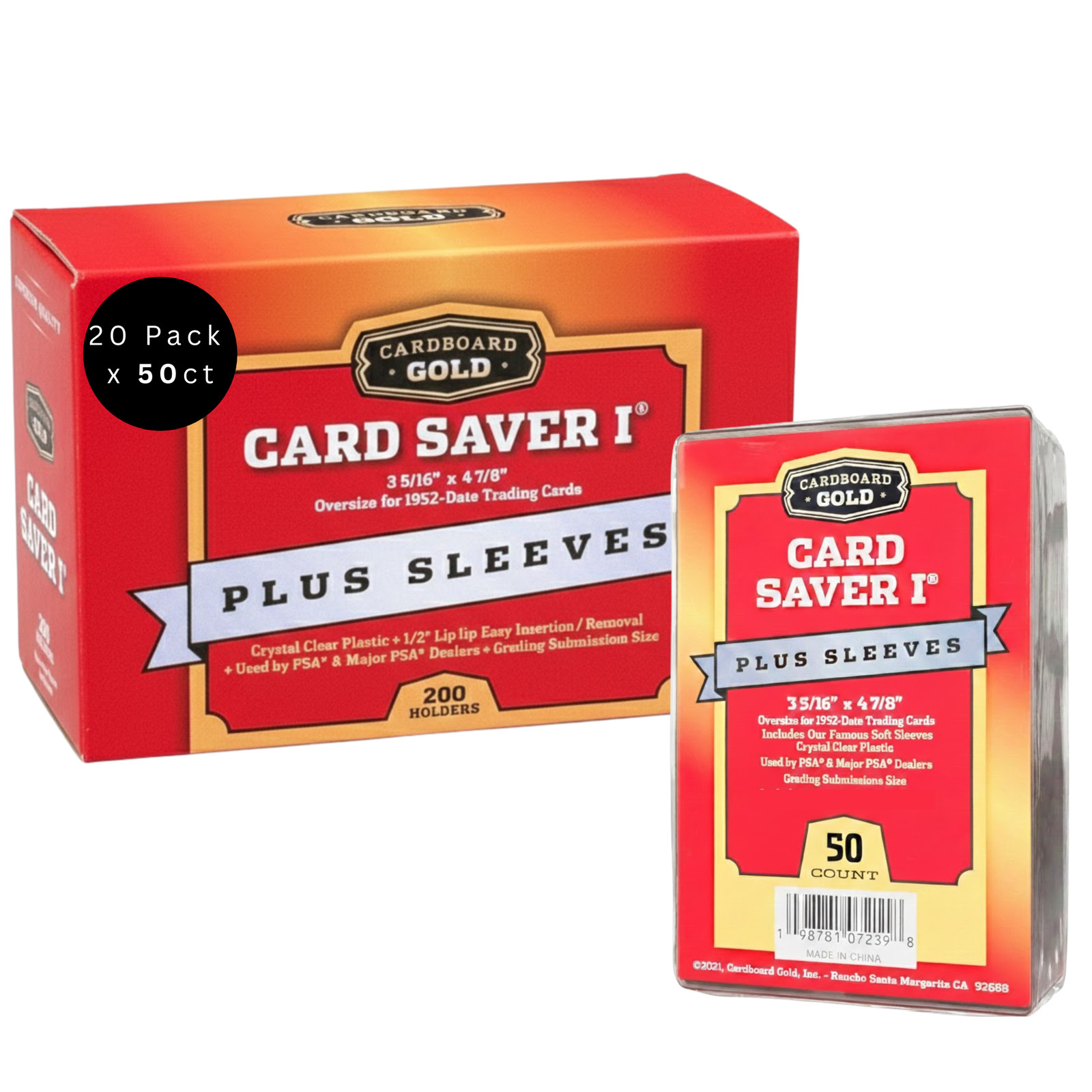 1000 Card Saver 1 Semi Rigid Card Holders Plus 1000 Soft Sleeves