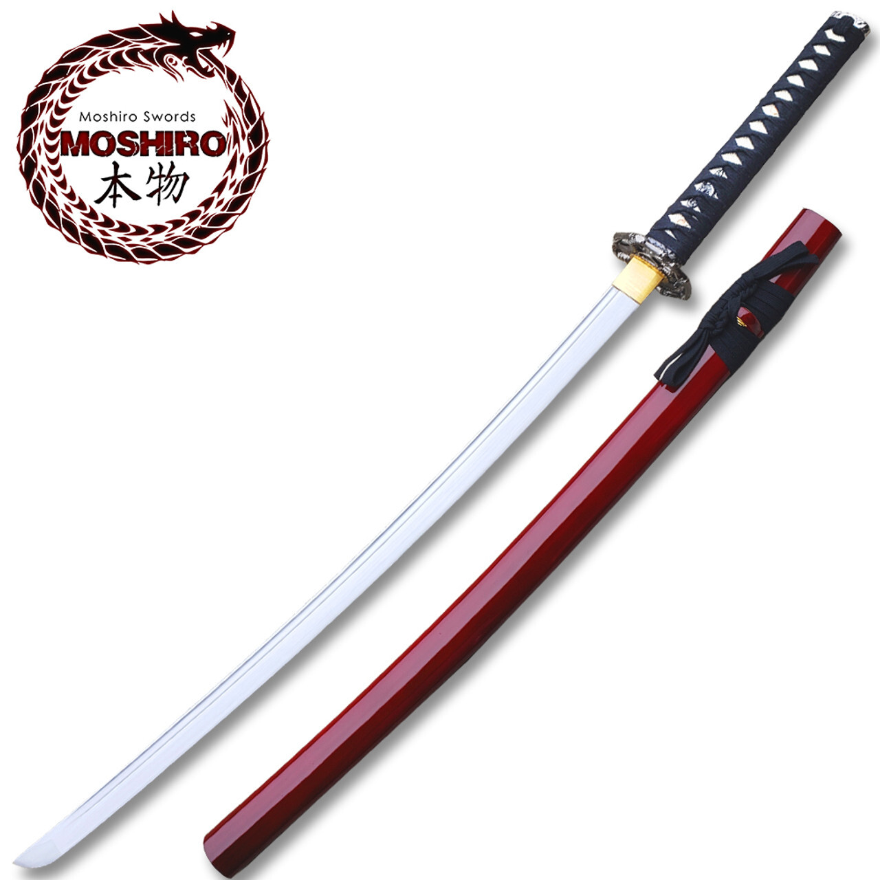 MOSHIRO 1045 High Carbon Steel Red Glossy Scabbard