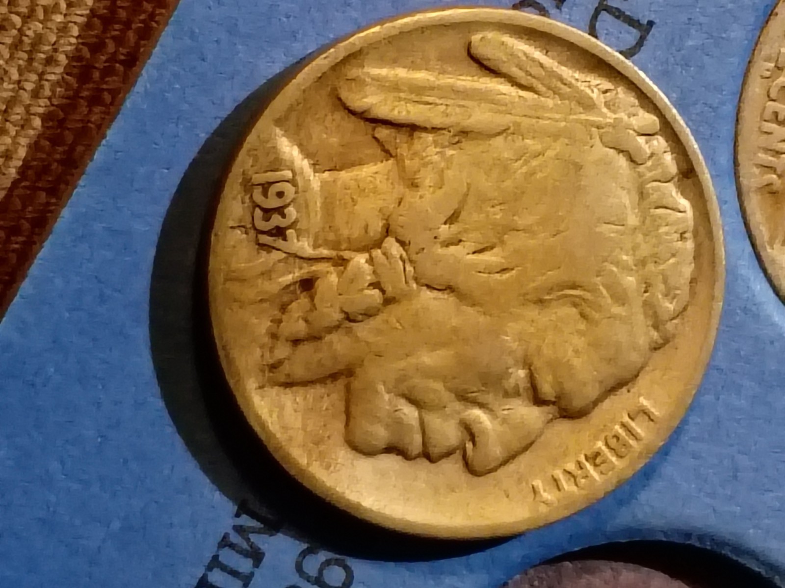 RARE  1937-D  Three Legged  Collectible Buffalo Nickel 5C